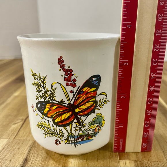 Vintage Viking Stoneware Monarch Butterfly Retro Decor Orange 1970’s Coffee Tea - Picture 5 of 8